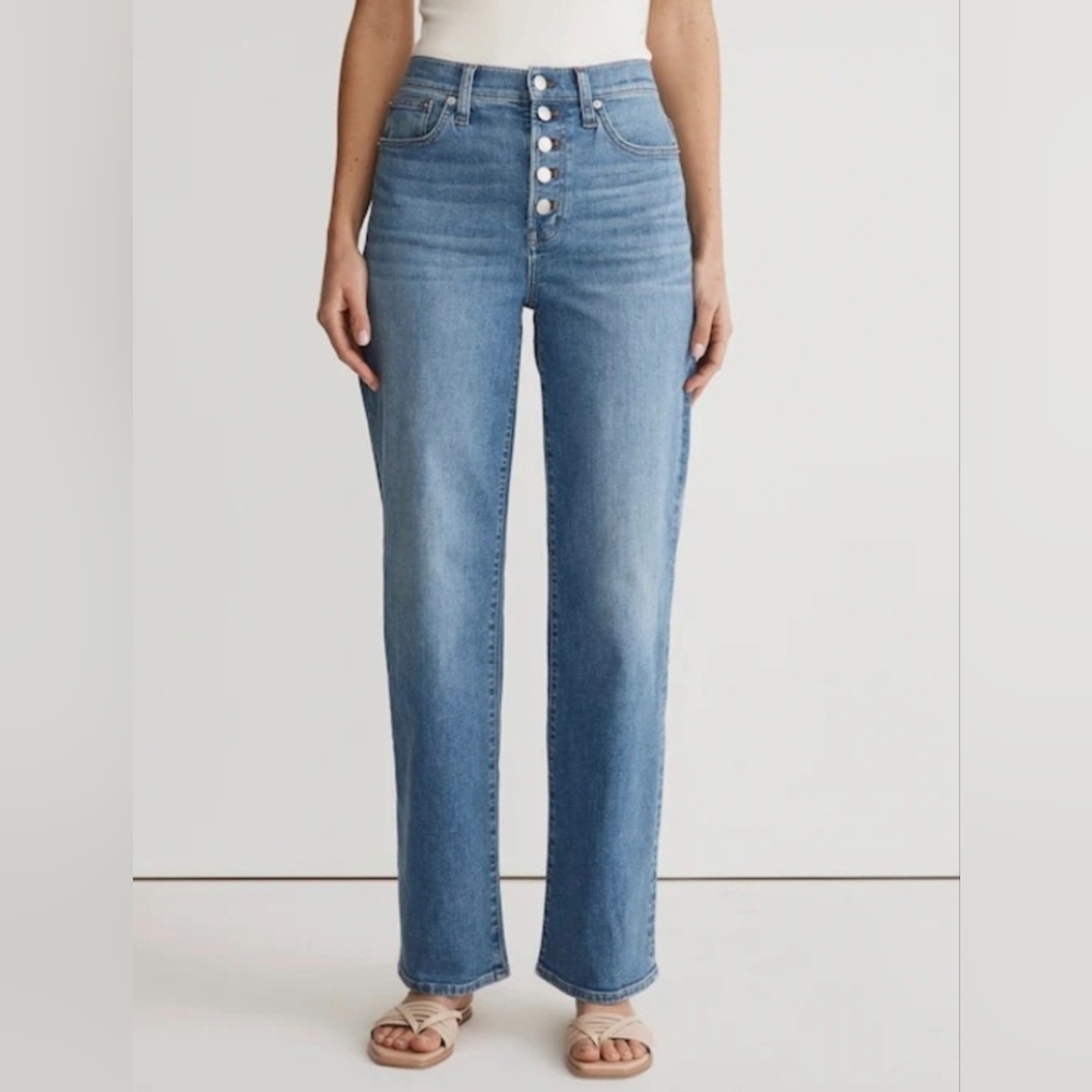 Madewell Light Blue High-Rise Wide-Leg Jeans